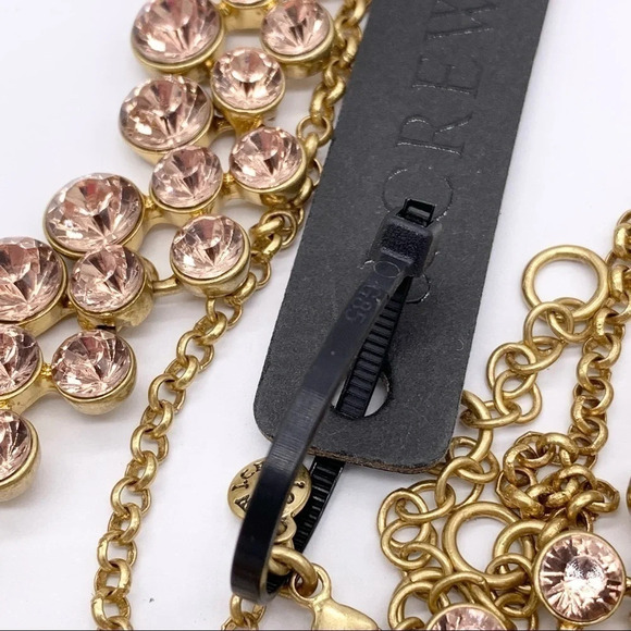 J. Crew Peach Crystal Gold Brulee Necklace NWT - Picture 3 of 3